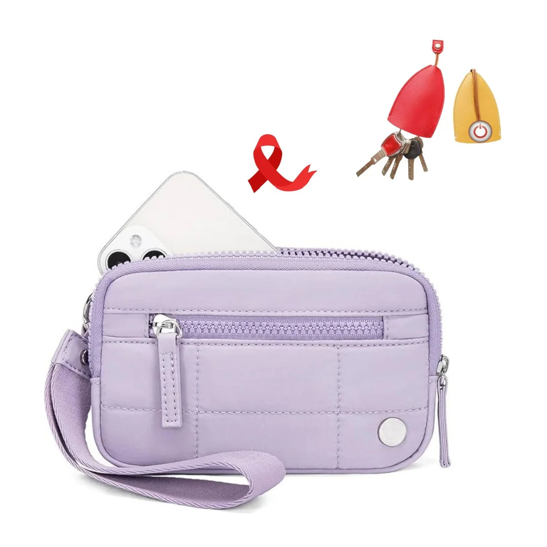 Wristlet Wallets for Women, RFID Wristlet Purse Built in Wallet, Small Nylon Crossbody Bags, Credit Card Holder